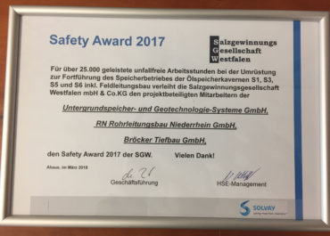 Urkunde Safety Award